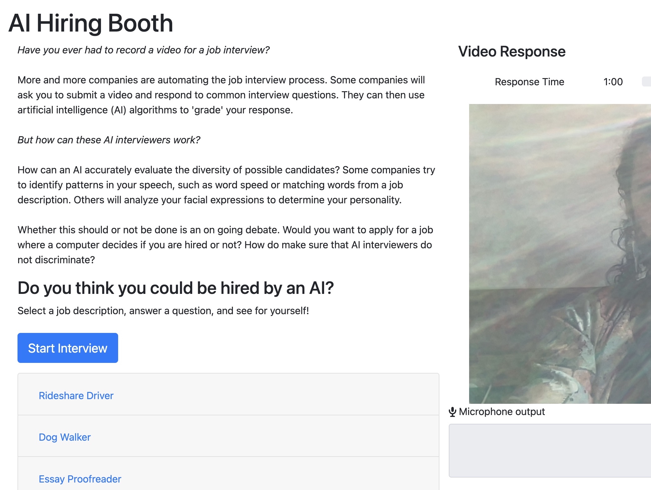 AI Hiring Booth